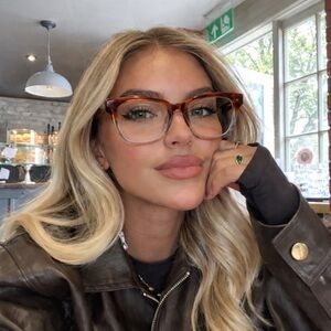 Le frame two tone clear lens glasses insurity